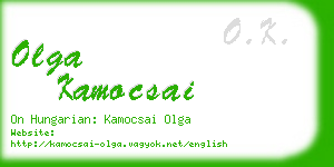 olga kamocsai business card